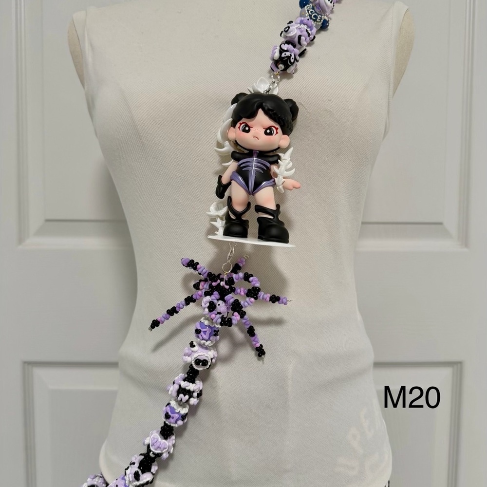 Handmade Crossbody Phone Strap with Figure Toy adjustable for Phone Lanyard,Bag